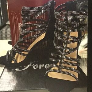 Elegant Black Strappy Heels